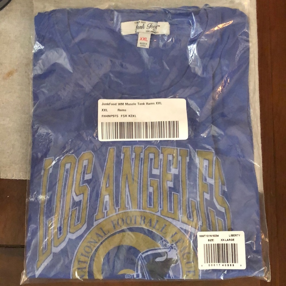 Junk Food Clothing Women’s Muscle Tee XXL LA RAMS